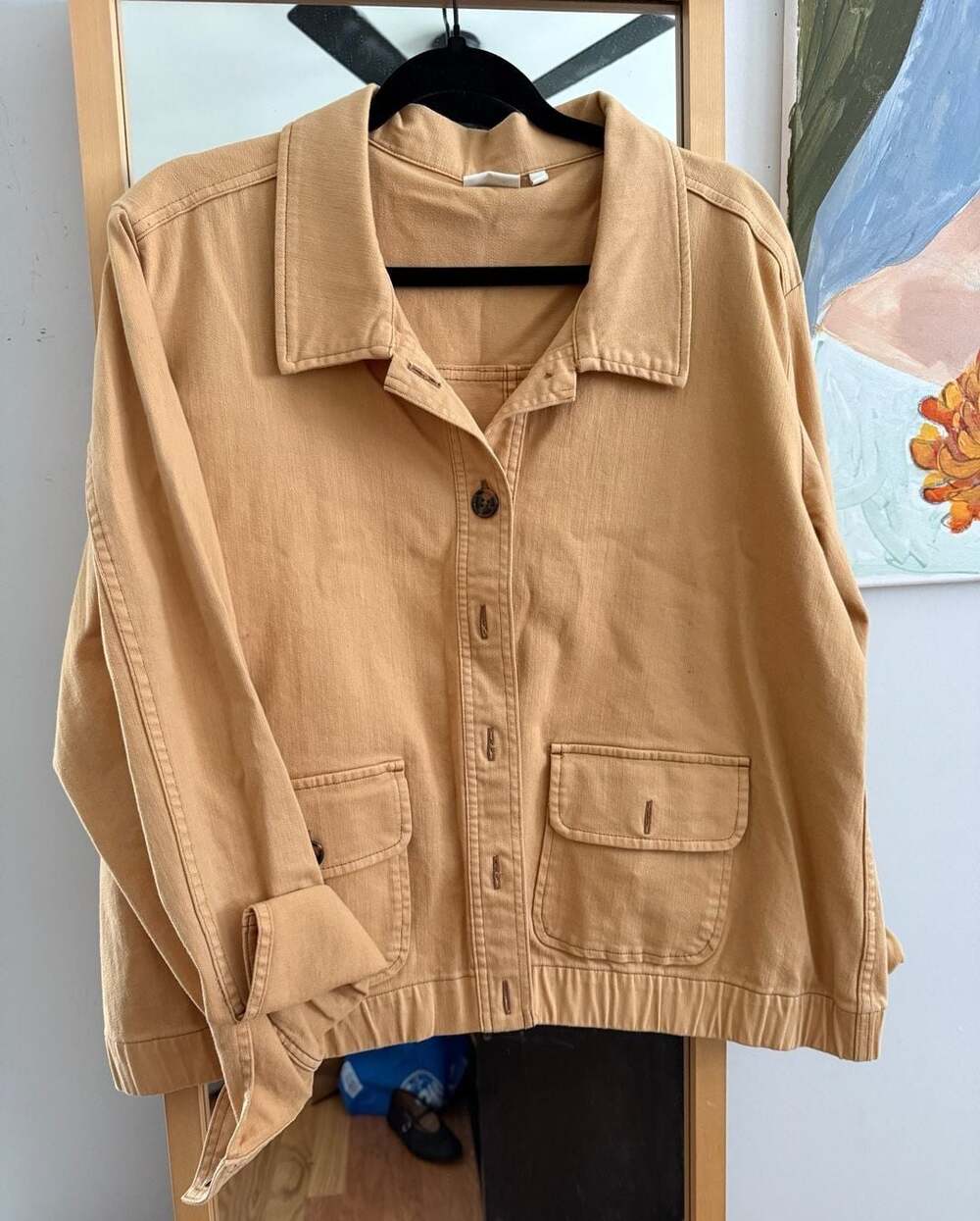 NWT Spartina 449 Tan Denim Button-Front Jacket Size XXL